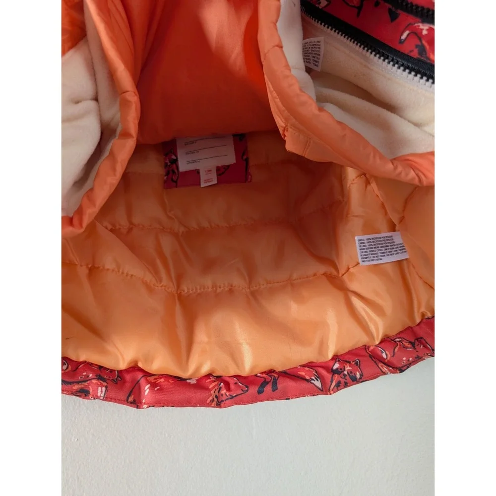 Cat & Jack‎ Toddler 3-in-1 Puffer Jacket Set Orange Woodland Animals Child 12m